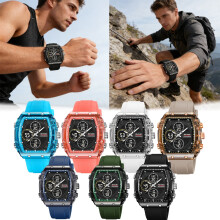 Men's Outdoor Digital Watch - Waterproof, Luminous, Compatible with Sports & Adventure, Watermelon Red