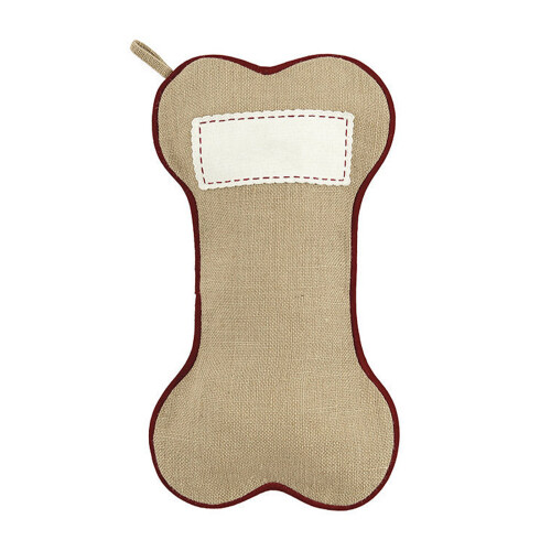 Dog Bone Burlap Christmas Stocking37x22cm