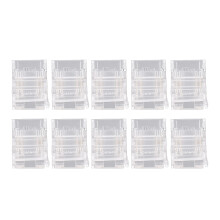 10 stk. 4-pinners 10 mm LED-stripekontakter, loddetrinnsfrie