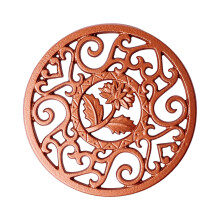 Gold Round Heat-Resistant Trivet for Iron Kettles, Hot Pots & Dishware – Protective Kitchen Holder