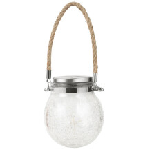 Felinar solar suspendat cu sticlă crackle, 20 LED-uri