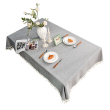 Farmhouse Style Cover Textured Tablecloth Waterproof Coated Linen Wrinkle-Free Design Tassel Decoration Soft And Comfortable Fine Texture Dining Room