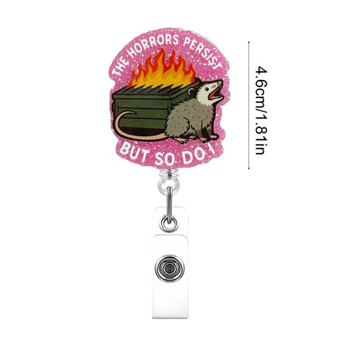 Pink Style Automatic Retractable Badge Clip - Rekey Card Holder for Work, ID & Security Access 2
