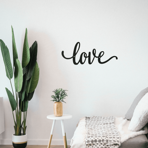 123.4 ίντσες Word LOVE Διακόσμηση τοίχου Ρουστίκ μαύρη μεταλλική διακόσμηση τοίχου 2
