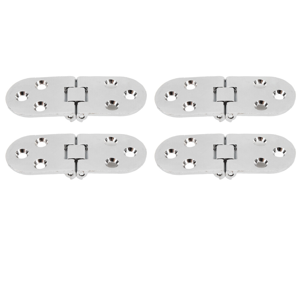 4 Sets Metal Flip Top Hinge 180 Bright Chrome 0.09In Thick For Folding Tables 4991389466890
