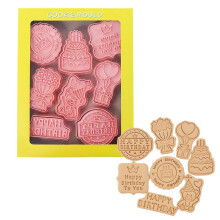 Wide Application for Cookies Pastries Chocolate Syrup Fondant Fruit Vegetable Cutting Food Grade Stainless Steel Cookie Cutter Set with3D Biscuit