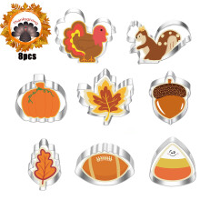 Miniature Cookie Cutter Set Thanksgiving Cookie Cutters Holiday Baking Tools Multi Shaped Pastry Makers Stainless Steel Biscuit Molds For Festive