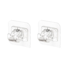 Self Adhesive No Drill Curtain Rod Brackets Plastic Stainless Steel Hooks For Home Decor, Non Damaging Mounts Compatible With Smooth Surfaces