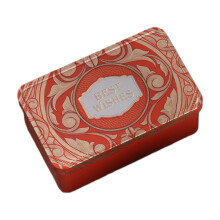 Christmas Cookie Tins – Square Metal Containers with Lids, 4.3"x1.9"x2.7", for Cookies, Pastries, Snacks, Chocolate & Gifts