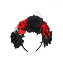 Elegant Rose Headband Costume Day Of The Dead Festival Accessory For Halloween Wedding Mexican Themed Party, Comfortable Reusable Handmade Flower