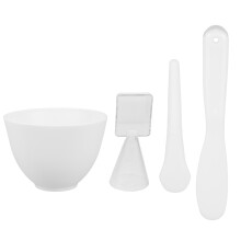 1Set Facial Mask Mixing Bowl Silicone Set White DIY Skincare Accessory