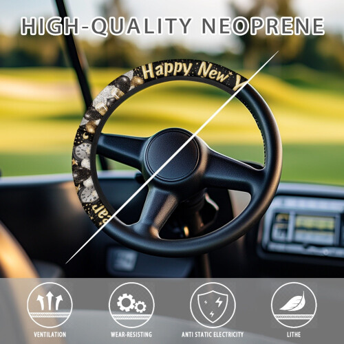 Golf Cart Steering Wheel Cover Sweat-Absorbent Dust-Proof 2