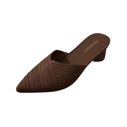 Willtoo Comode mules con tacco basso e punta chiusa per donna, ciabatte slip-on eleganti e casual 1