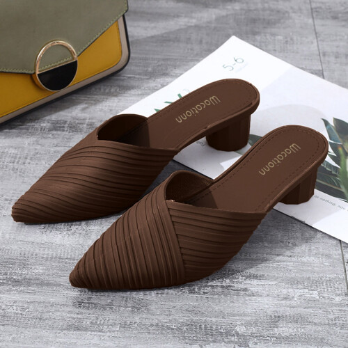 Willtoo Comode mules con tacco basso e punta chiusa per donna, ciabatte slip-on eleganti e casual 2