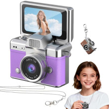 Mini Digital Camera with 1.47 in LCD Screen | Flip Screen Portable Compact Pocket Keychain Camera with Built-in Flash for Travel & Daily Use