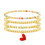 Heart Crystal Gold Bead Bracelet Set Seven 2