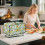 Toaster-Ofenabdeckung mit Sonnenblumenblattmuster, Leinenoptik, Polyester 4