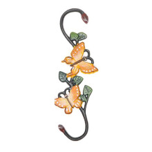 Outdoor Decorative Accessories With Colorful Glass, Decorative Hanging Art Featuring Themed S Hooks Cast Iron Garden Hooks S Hook Plant Hanger Vine