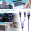 Καλώδιο USB-C 3 τεμαχίων 4FT2 σε 1: Συμβατό με iPhone, Android και Samsung, Πλεγμένο από νάιλον, 6