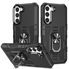 Samsung Galaxy S21 FE Phone Case with Rotating Ring Holder, Anti-Fingerprint, Non-Slip, Heavy-Duty Corner Protection – Compatible with S21 FE 5G