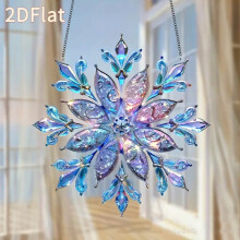 Sparkling Blue Purple Acrylic Snowflake Ornament Hanging Decor for Christmas Tree Window Festive Display Holiday Seasonal Shimmering Snowflake Charm