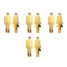 4Paires Plaques Wc En ABS Adhésives Pour Et Femme
