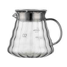 500ml Glass Pour-Over Coffee Set – Drip Filter & Sharing Pot with Wooden Stand (Leak-Proof, Gray)