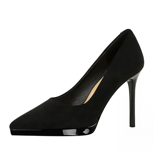 Women's Suede Pumps High Heel Pointed Toe 1
