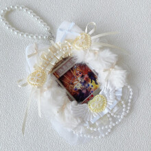 Handmade Lace Card Holder 3-inch Kawaii Kpop Photocard Holder Ribbon Bow Lolita Sweet Toploader Anime Itabag Display Keychain