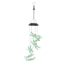 Green Dragonfly Solar Wind Chimes Waterproof Lights 600mAh