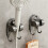 AuroraX Shower Head Holder Suction Cup Hook Black Plastic 1