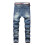 Jeans til mænd Perforerede elastiske slim fit denimbukser med små ben 4