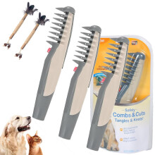 2025 E-Comb for Dogs & Cats – 2-in-1 Electric Grooming Tool with Razor Trimmer & Dematting Rake, Compatible with All Breeds