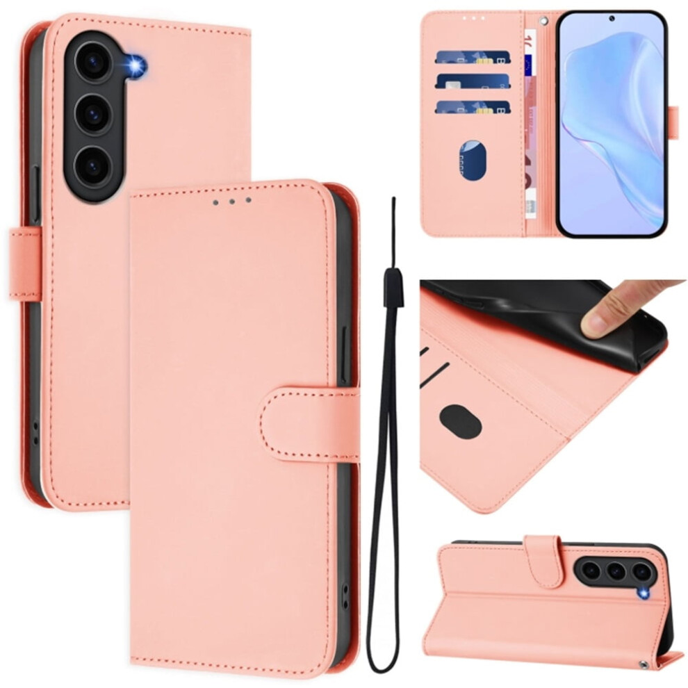 Pu Leather Wallet Case Compatible With Samsung Galaxy S23 Fe 5G Â Magnetic Flip Folio, 3-Card Slot & Wrist Strap, Pink 9313598236210