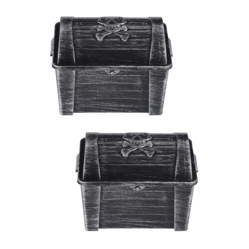 2Pièces Coffret Pirate Vintage Argent Pour Fêtes Et Déco