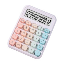 Mechanical Switch Calculator with Big Buttons, 12-Digit LCD, 15 Tilt Screen, Gradient Design – Compatible with Office, Teachers & Students