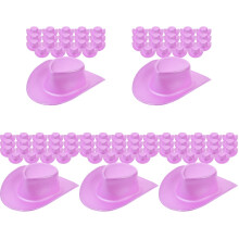 100Pcs Lightweight Plastic Mini Hats Purple for Doll Decor