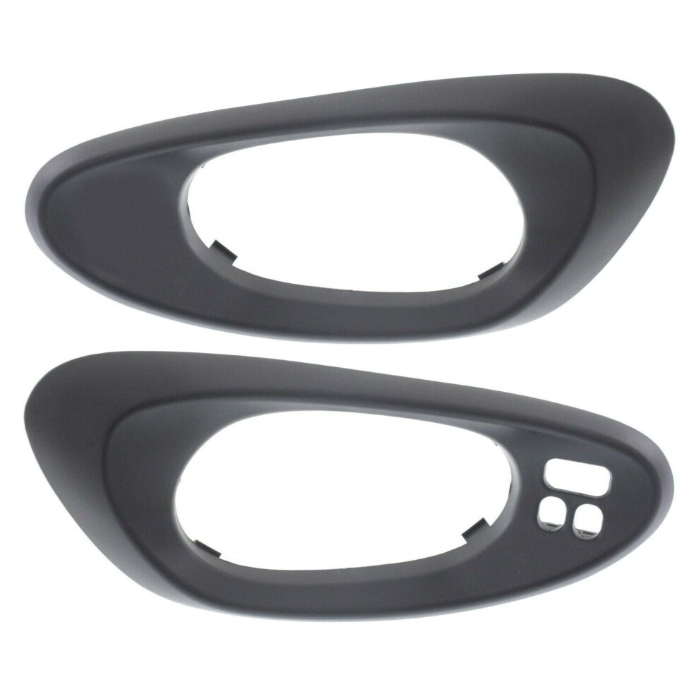 Door Handle Bezel Inside Textured Front Pair Set For Chevy For Trailblazer 2002-2009 For Trailblazer Ext 2002-2006 14495369 15214502 Black 9313598236821