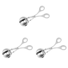 3Pcs Kitchen Gadget Stainless Steel Meatball Mold Silver Clip