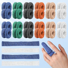 24-Pack Tubular Finger Bandages | Breathable Cotton Wrap for Sprains, Bruises, Calluses | Reusable Protector for Work, Gym, Gardening