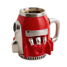 Rocket Spaceship Resin & Stainless Steel Mug (5.914.725.51in), Sci-Fi Mechanical Coffee Cup, High-End Desktop Decor & Gift for Enthusiasts