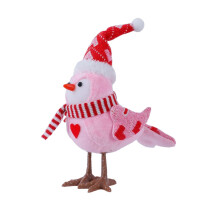 Valentine's Day Standing Bird Ornament – Handmade Cute Fabric Bird Figurine for Tabletop, Home Decor, Gift (Compatible with Valentine's Day