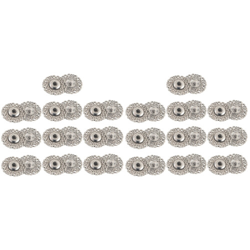 20Pcs Silver Snap Buttons Hollow Snowflake Pattern for Sewing Use