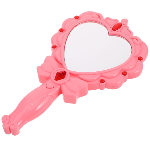 Kids Hand Mirror Pink Plastic Compact 1 Set