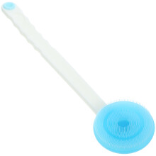 Durable Silicone Long Handle Bath Brush Sky Blue for Body Cleaning