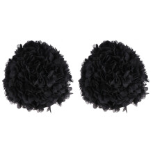 2Pcs Black Flower Swim Cap Comfortable Women Swimming Hat