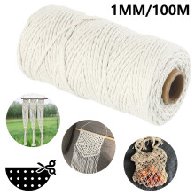 Ghopy Natural Cotton Macrame Cord, Braided Kitchen Twine for Trussing Meat, DIY Crafts & More – 328 ft (Compatible with All Cotton Rope Uses)