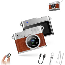 Retro Digital Camera, Mini Keychain Camera, 160 Wide Angle 4 Filters for Hd Recording, with Led Fill Light, for Travel Study Recording