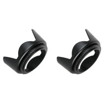 2Pcs Dslr Lens Hood 55Mm Black Camera Lens Hood Anti-Glare Protection