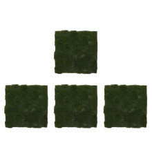 4Pcs Green Artificial Moss Mat Plastic Rug for Indoor Outdoor Decor